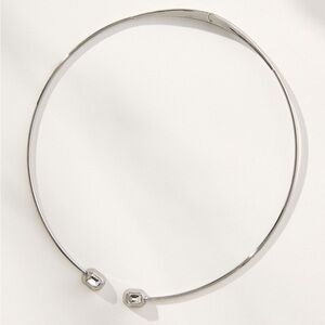 NWT Anthropologie Crystal Collar Necklace in Silver